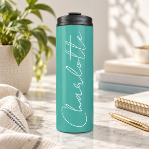 Turquoise Teal Op Maat Gemaakte Bachelorette Party Thermosbeker