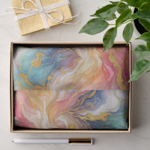 Turquoise Teal Roze Aqua Blauws Paars Goud Marmer Tissuepapier
