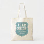 Turquoise Team Bride canvas tassen voor bruiloft (Voorkant)