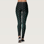 Turquoise Techno Dot Pattern Leggings (Achterkant)