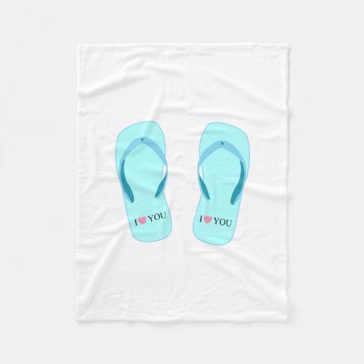 Turquoise Teenslippers Fleece Blanket Deken (Voorkant)