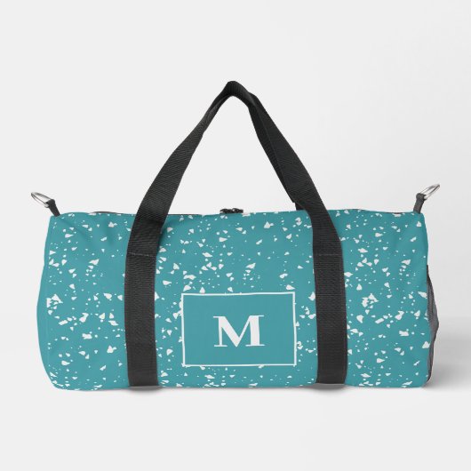 Turquoise Terrazzo Custom Monogram Plunjezak (Voorkant)