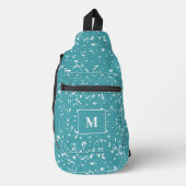 Turquoise Terrazzo Custom Monogram Sling Bag (Voorkant)