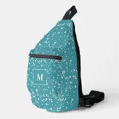 Turquoise Terrazzo Custom Monogram Sling Bag (Rechterhoek)