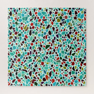 Turquoise Terrazzo Mosaic Broken Stones Legpuzzel
