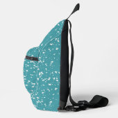 Turquoise Terrazzo Op Maat Gemaakte Monogram Sling Bag (Rechts)