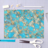 turquoise textuur tissuepapier (Craft)
