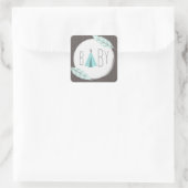 Turquoise Tipi Baby shower Sticker (Tas)