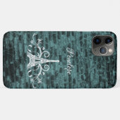 Turquoise Tour Eiffel Grunge Coque Mate coque ipho (Dos (Horizontal))