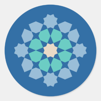 Turquoise Tranquiliteit Medaillon Ronde Sticker
