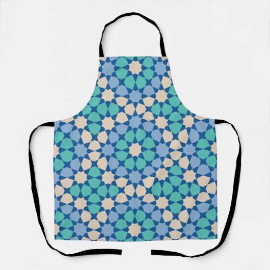 Turquoise Tranquiliteitspatroon Schort (Voorkant)