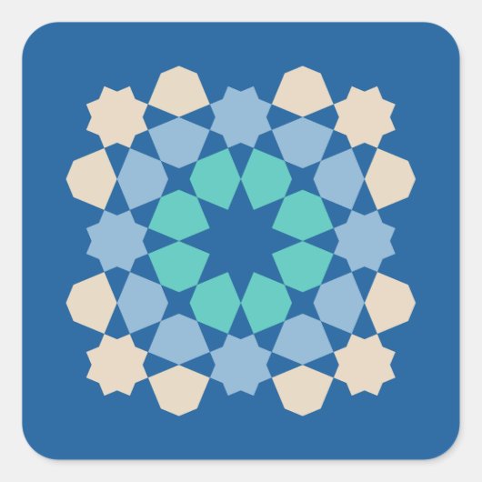 Turquoise TranquiliteitsTegel Vierkante Sticker (Voorkant)