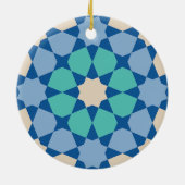 Turquoise Tranquility Pattern Keramisch Ornament (Achterkant)