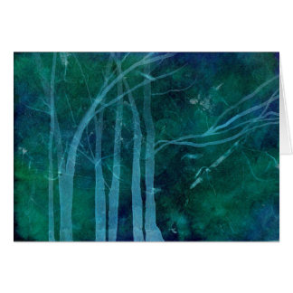 Turquoise Trees -    Blank Card -