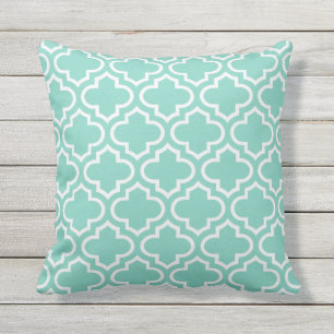 Turquoise Trellis Pattern Kussens