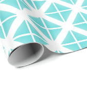 Turquoise Trendy Triangle Pattern Cadeaupapier (Rol Hoek)