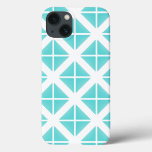 Turquoise Trendy Triangle Pattern iPhone 13 Hoesje