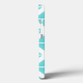 Turquoise Trendy Triangle Pattern Case-Mate iPhone Case (Achterkant / Links)