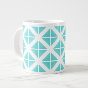 Turquoise Trendy Triangle Pattern Jumbo Beker