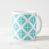 Turquoise Trendy Triangle Pattern Jumbo Beker (Voorkant rechts)