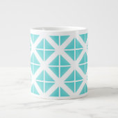 Turquoise Trendy Triangle Pattern Jumbo Beker (Voorkant)