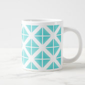 Turquoise Trendy Triangle Pattern Jumbo Beker (Rechts)