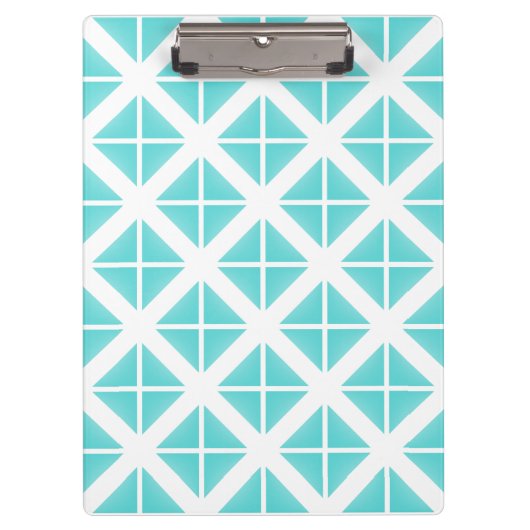 Turquoise Trendy Triangle Pattern Klembord (Voorkant)