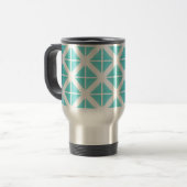 Turquoise Trendy Triangle Pattern Reisbeker (Voorkant links)