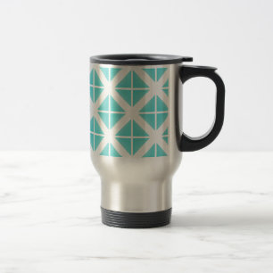 Turquoise Trendy Triangle Pattern Reisbeker