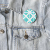 Turquoise Trendy Triangle Pattern Ronde Button 5,7 Cm (In situ)