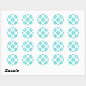 Turquoise Trendy Triangle Pattern Ronde Sticker (Vel)