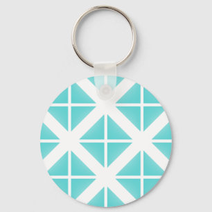 Turquoise Trendy Triangle Pattern Sleutelhanger