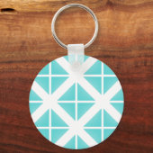 Turquoise Trendy Triangle Pattern Sleutelhanger (Voorkant)