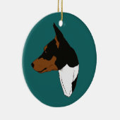 Turquoise Tricolor Basenji Ornament (Rechts)