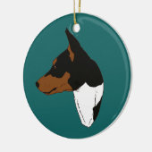 Turquoise Tricolor Basenji Ornament (Links)