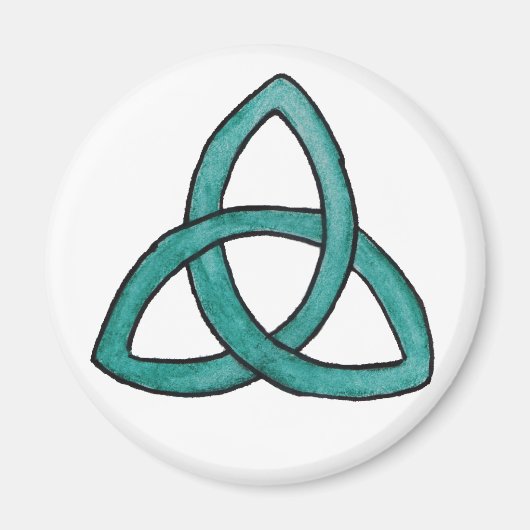 Turquoise Trinity Knot Magneet (Voorkant)