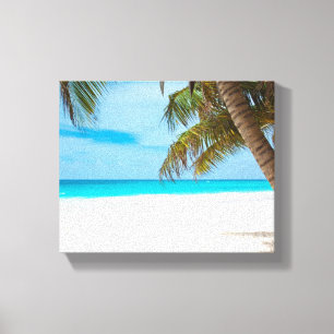 Turquoise Tropical Beach Canvas Afdruk