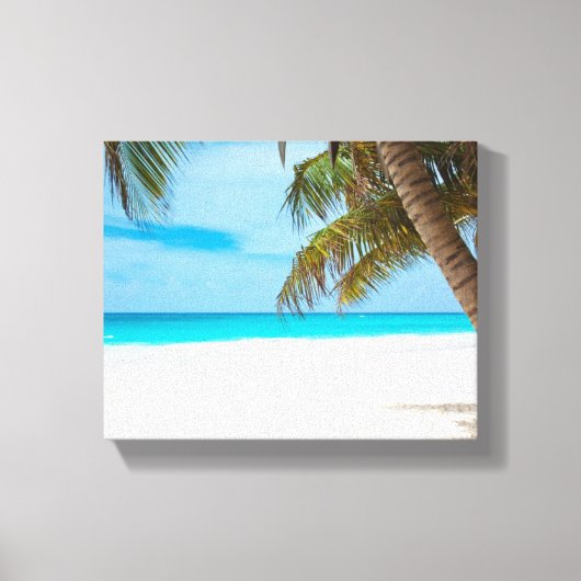 Turquoise Tropical Beach Canvas Afdruk (Voorkant)