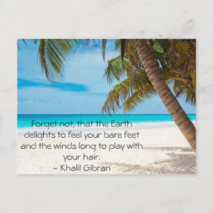 Turquoise Tropical Beach met inspirerend quote Briefkaart