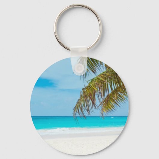 Turquoise Tropical Beach Sleutelhanger (Voorkant)