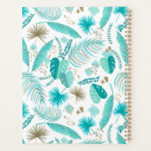 Turquoise Tropical Leaves Pattern Gepersonaliseerd Planner (Achterkant)