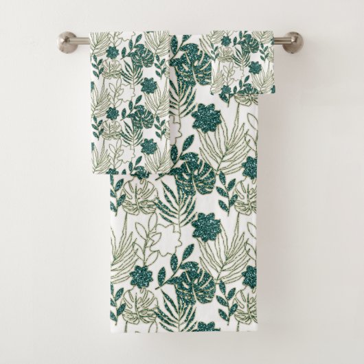 Turquoise Tropical Monstera Botanique Blanc Feuill (En situation)