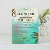 Turquoise tropical Plage Pittoresque Invitations d (Debout devant)