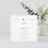 Turquoise Tropics Rehearsal Dinner White Square Kaart (Staand voorkant)