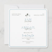 Turquoise Tropics Rehearsal Dinner White Square Kaart (Voorkant)