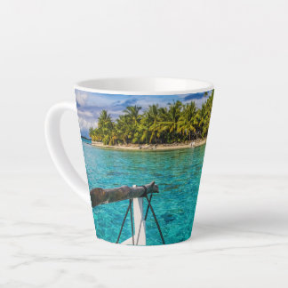 Turquoise tropische wateren Bora Bora Lagoon Foto Latte Mok