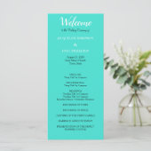 Turquoise Trouwprogramma Programma (Staand voorkant)