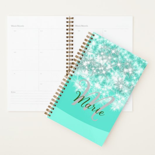 Turquoise turquoise agate aqua monogramme ajouter  (Devant avec enveloppe)