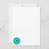 Turquoise Turquoise Aqua Daisy Invitations de mari (Dos)
