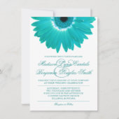 Turquoise Turquoise Aqua Daisy Invitations de mari (Devant)